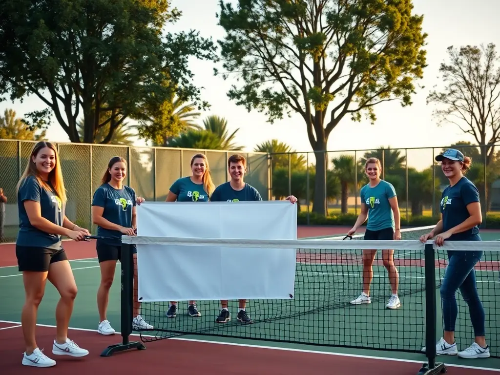 Volunteers from K&A Tennis Club conducting a tennis clinic for underprivileged children in the local community, emphasizing the club's commitment to community development.
